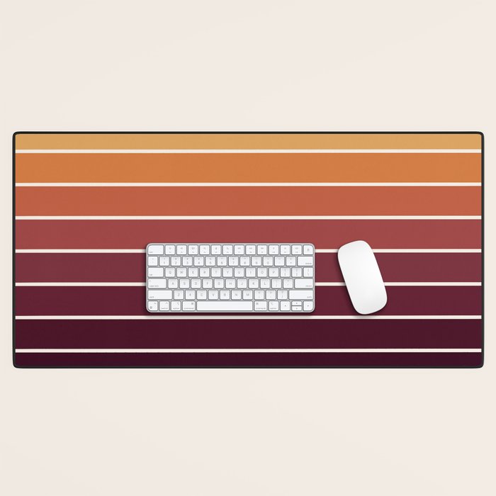 Gradient Arch III Warm Sunset Mid Century Modern Rainbow Desk Mat Gallery Image 1