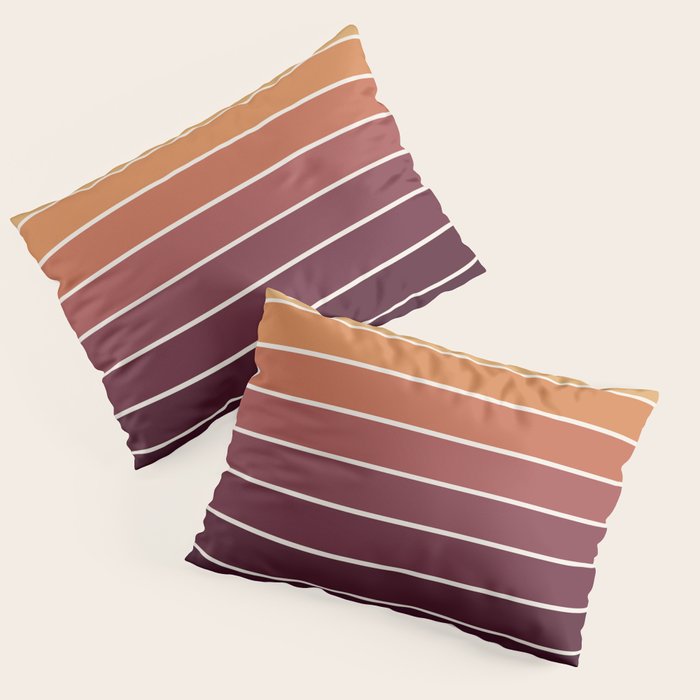 Gradient Arch III Warm Sunset Mid Century Modern Rainbow Pillow Sham Gallery Image 1