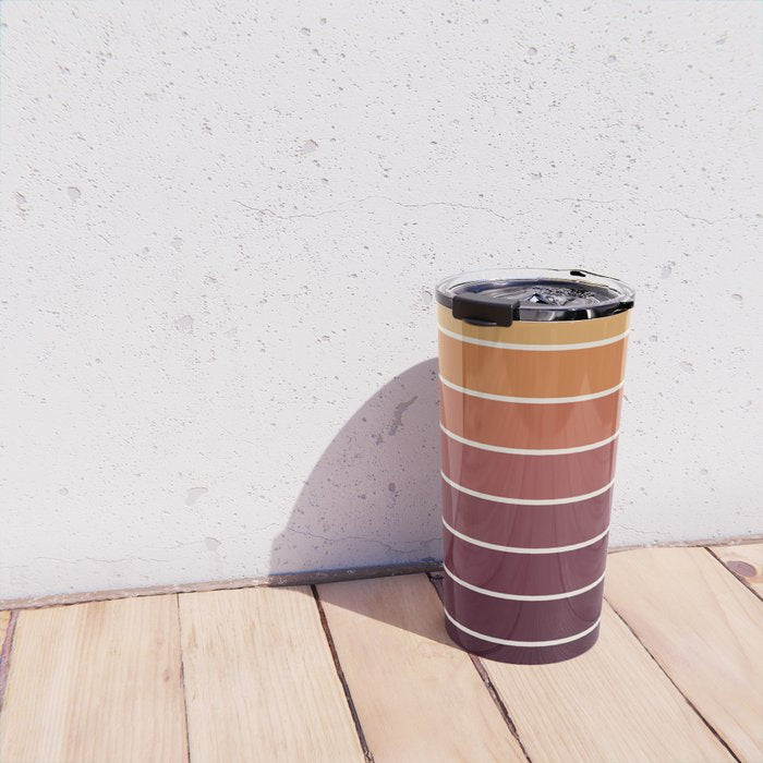 Gradient Arch III Warm Sunset Mid Century Modern Rainbow Travel Mug Gallery Image 4