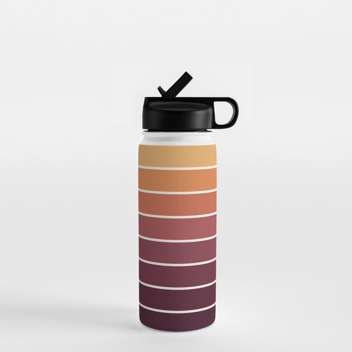 Gradient Arch III Warm Sunset Mid Century Modern Rainbow Water Bottle Gallery Image 1