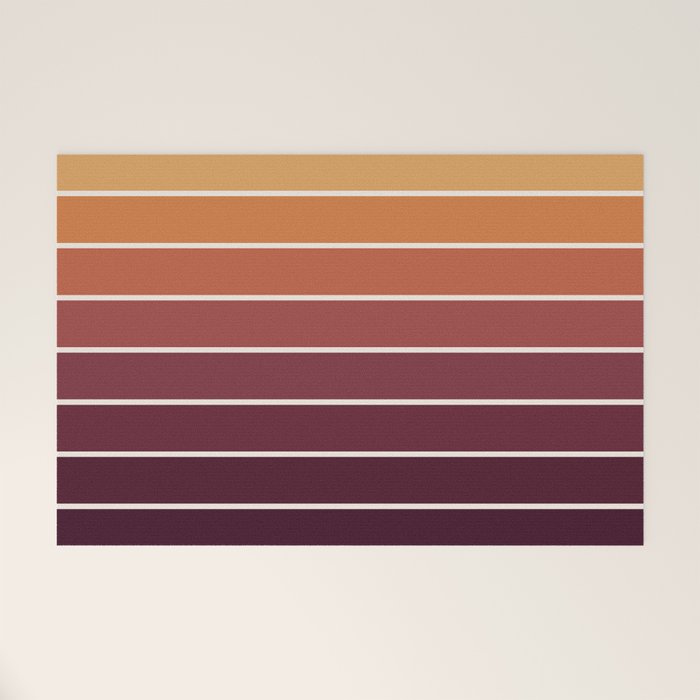 Gradient Arch III Warm Sunset Mid Century Modern Rainbow Welcome Mat Gallery Image 1