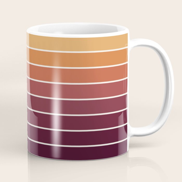 Gradient Arch III Warm Sunset Mid Century Modern Rainbow Coffee Mug Gallery Image 1