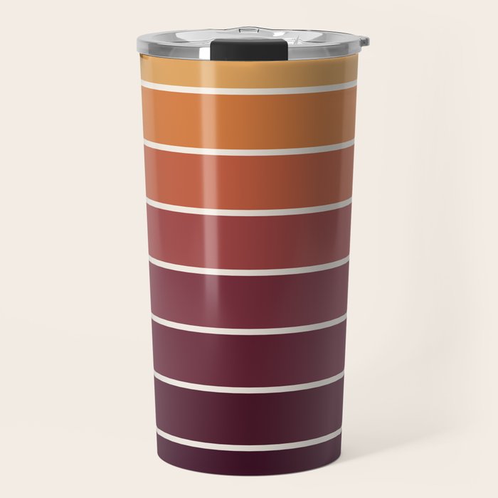Gradient Arch III Warm Sunset Mid Century Modern Rainbow Travel Mug Gallery Image 1