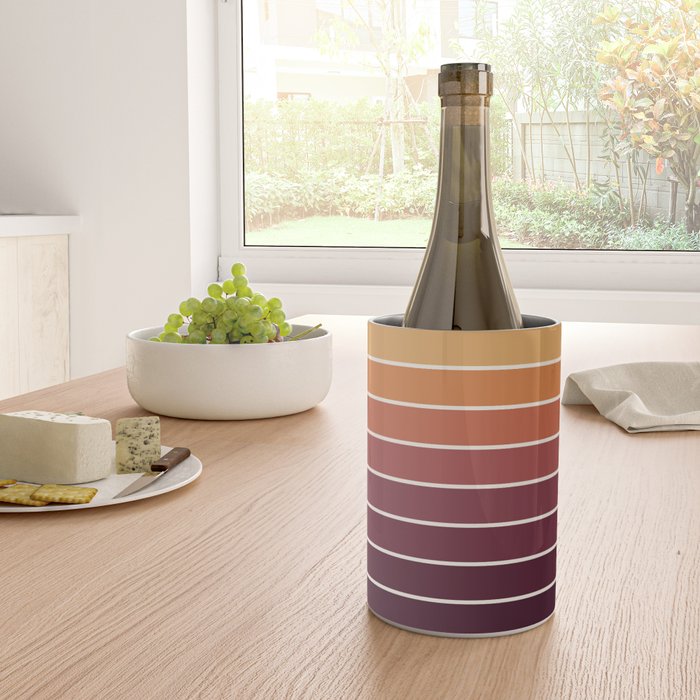 Gradient Arch III Warm Sunset Mid Century Modern Rainbow Wine Chiller Gallery Image 4