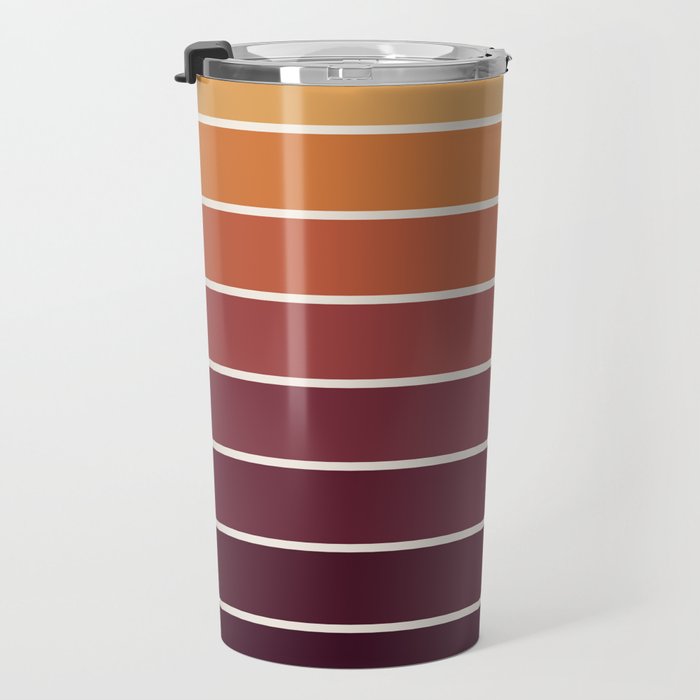 Gradient Arch III Warm Sunset Mid Century Modern Rainbow Travel Mug Gallery Image 3