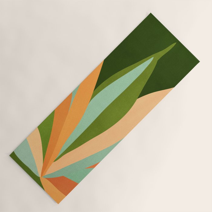 Colorful Agave Painted Cactus Illustration Yoga Mat Gallery Image 1