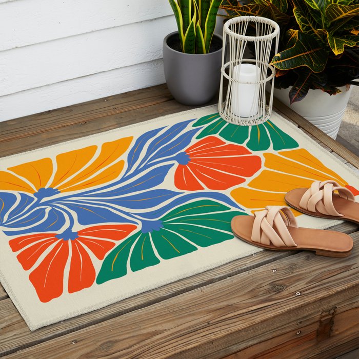 Starlight Summer: Matisse Foliage | Flower Market 002 Outdoor Rug Gallery Image 2