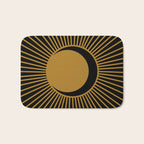 Subtle Sun Moon Stars in Black and Ochre Bath Mat Gallery Image 1