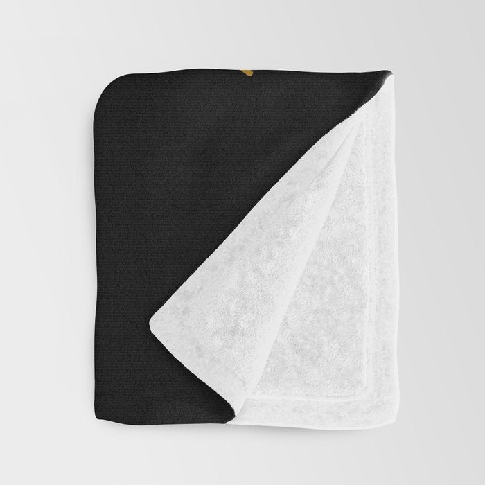 Subtle Sun Moon Stars in Black and Ochre Throw Blanket Gallery Image 3