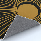 Subtle Sun Moon Stars in Black and Ochre Rug Gallery Image 4