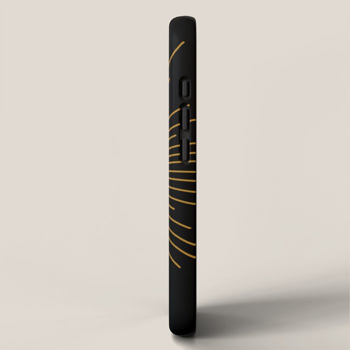 Subtle Sun Moon Stars in Black and Ochre iPhone Case Gallery Image 2