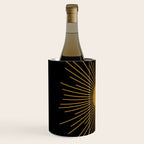 Subtle Sun Moon Stars in Black and Ochre Wine Chiller Gallery Image 2