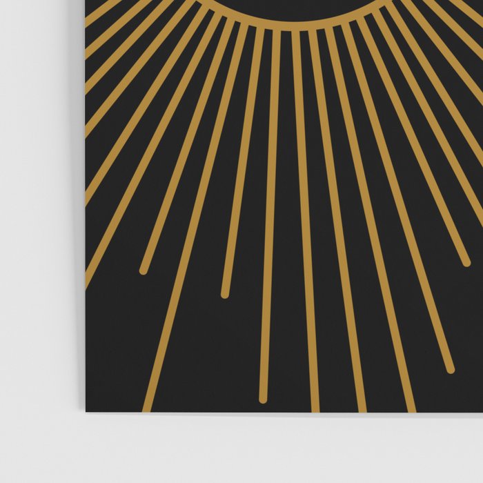 Subtle Sun Moon Stars in Black and Ochre Poster Gallery Image 3