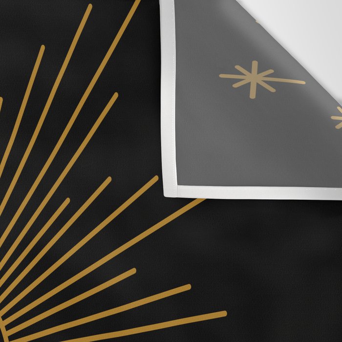 Subtle Sun Moon Stars in Black and Ochre Wall Tapestry Gallery Image 3