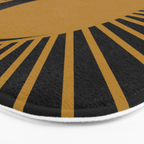 Subtle Sun Moon Stars in Black and Ochre Bath Mat Gallery Image 3