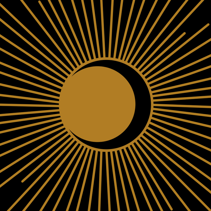 Subtle Sun Moon Stars in Black and Ochre Coffee Mug Gallery Image 2