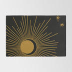 Subtle Sun Moon Stars in Black and Ochre Rug Gallery Image 2