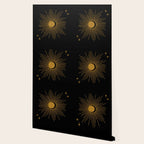 Subtle Sun Moon Stars in Black and Ochre Wallpaper Gallery Image 2
