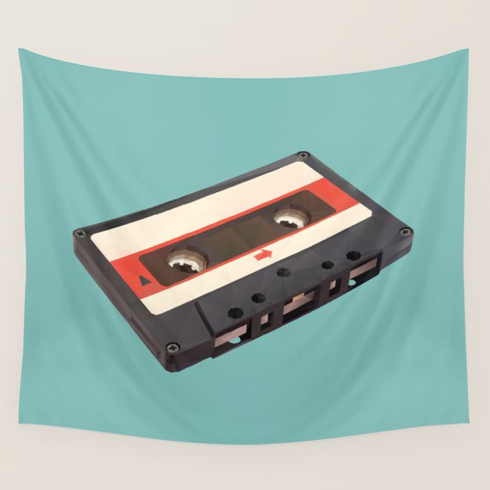 Cassette Tape Polygon Art Wall Tapestry Gallery Image 1