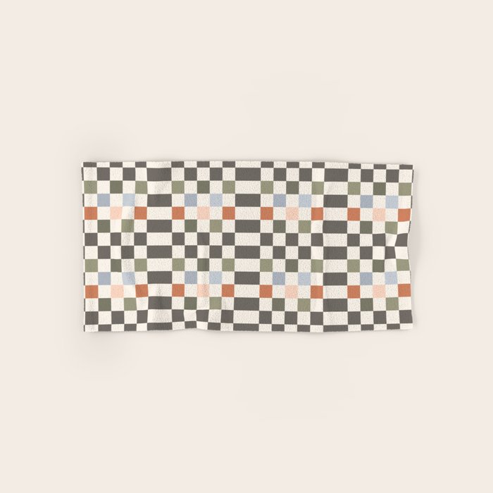 Fall Checkerboard Bath Towel Gallery Image 1