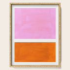 Pastel Neon Pink Yellow Ochre Mid Century Modern Abstract Minimalist Rothko Color Field Squares Serving Tray Gallery Image 1