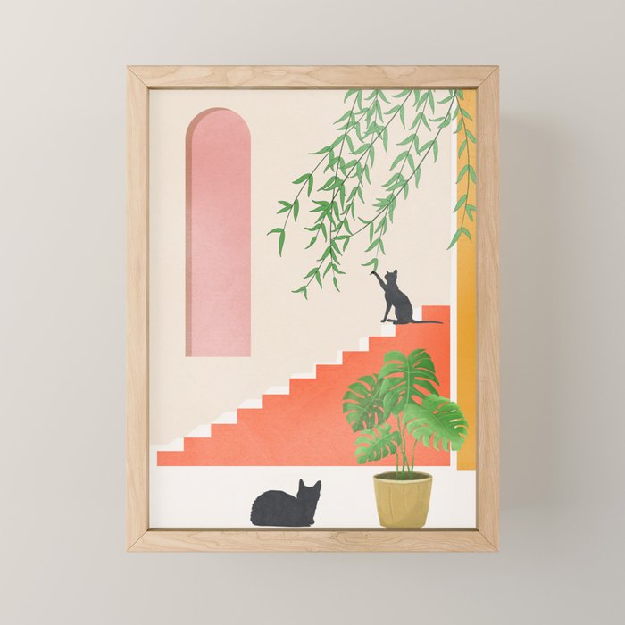 Cat Space II Mini Art Print Gallery Image 1