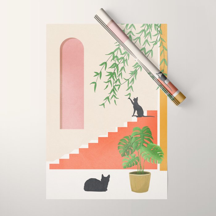 Cat Space II Wrapping Paper Gallery Image 1