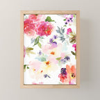 Beautiful Light Watercolor Painting Flower Pattern Floral Kingdom Mini Art Print Gallery Image 1
