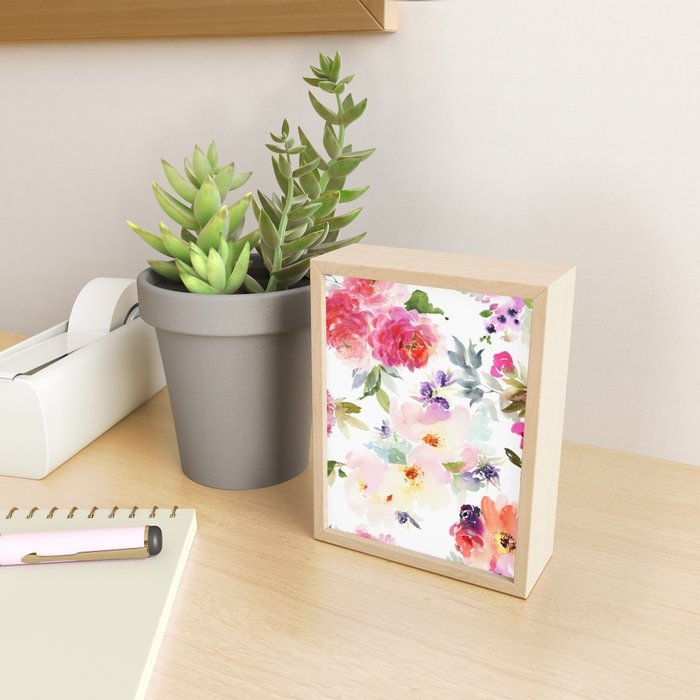 Beautiful Light Watercolor Painting Flower Pattern Floral Kingdom Mini Art Print Gallery Image 2