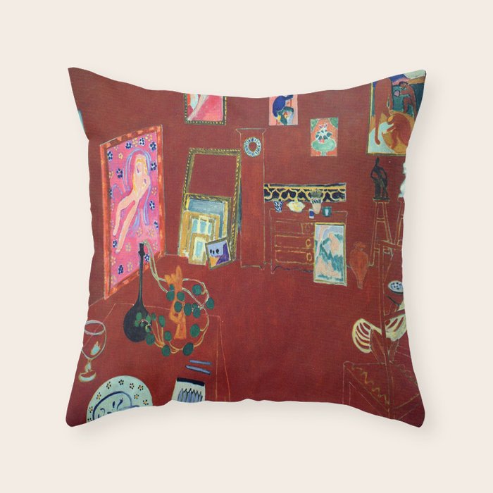 Henri Matisse The Red Studio Throw Pillow Gallery Image 6