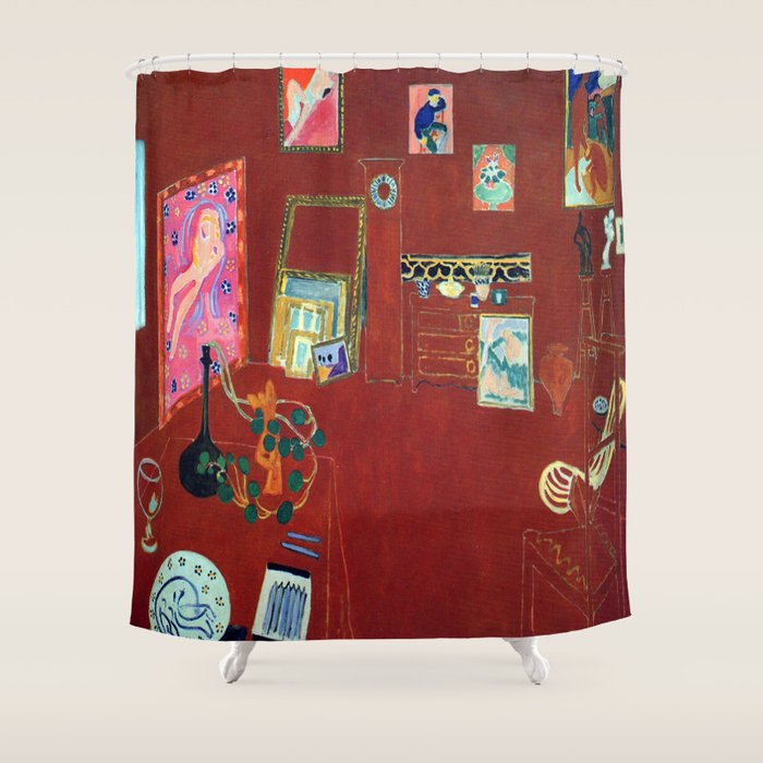 Henri Matisse The Red Studio Shower Curtain Gallery Image 1