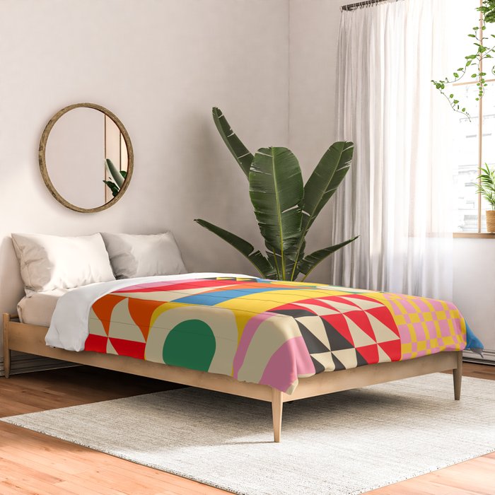 Happy Colorful Geometric Tropical Jungle Comforter Gallery Image 2