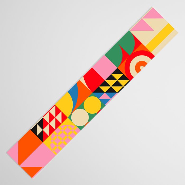 Happy Colorful Geometric Tropical Jungle Table Runner Gallery Image 3