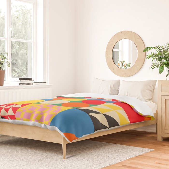 Happy Colorful Geometric Tropical Jungle Duvet Cover Gallery Image 2