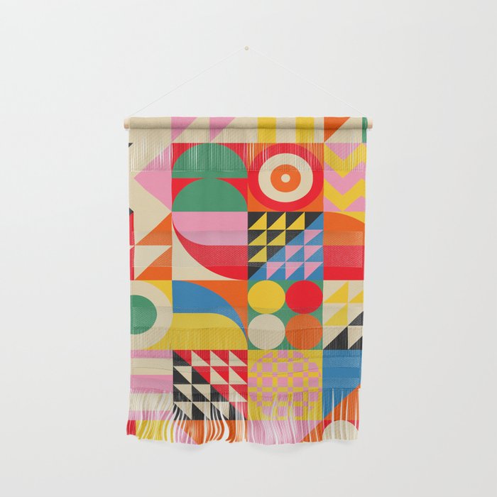Happy Colorful Geometric Tropical Jungle Wall Hanging Gallery Image 1