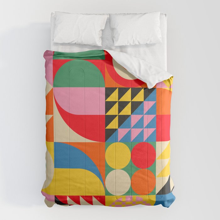 Happy Colorful Geometric Tropical Jungle Comforter Gallery Image 6