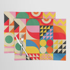 Happy Colorful Geometric Tropical Jungle Placemat Gallery Image 1
