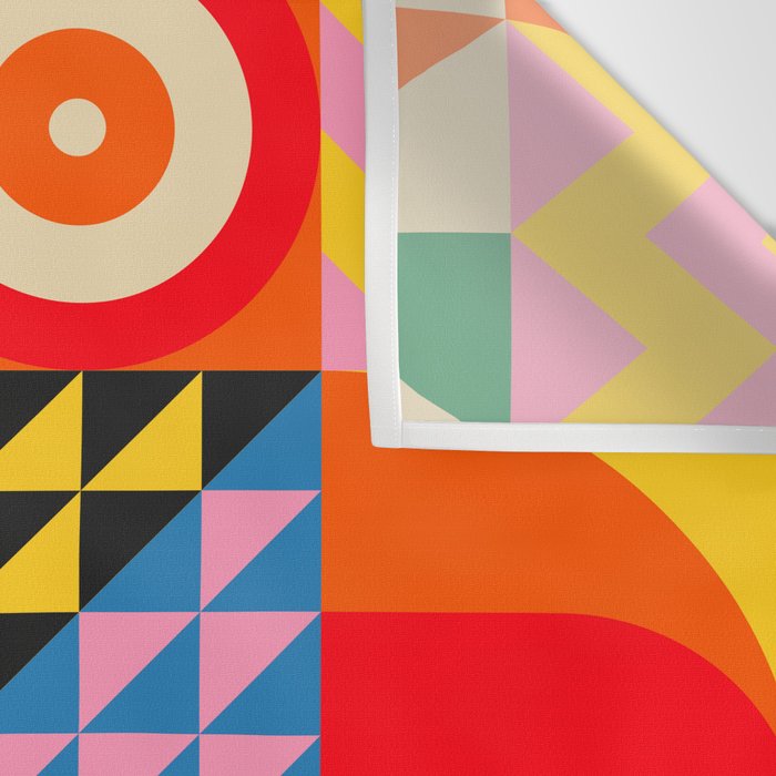 Happy Colorful Geometric Tropical Jungle Wall Tapestry Gallery Image 3