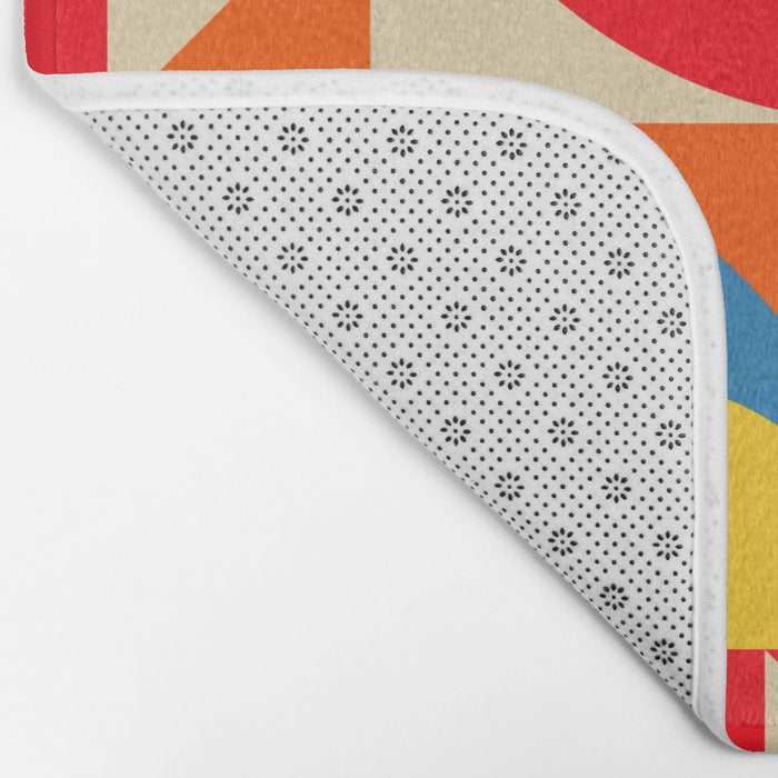 Happy Colorful Geometric Tropical Jungle Bath Mat Gallery Image 2