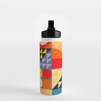 Happy Colorful Geometric Tropical Jungle Water Bottle Gallery Image 2