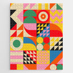 Happy Colorful Geometric Tropical Jungle Jigsaw Puzzle Gallery Image 1