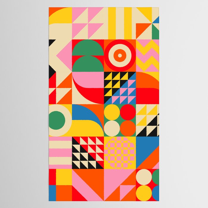Happy Colorful Geometric Tropical Jungle Tablecloth Gallery Image 2