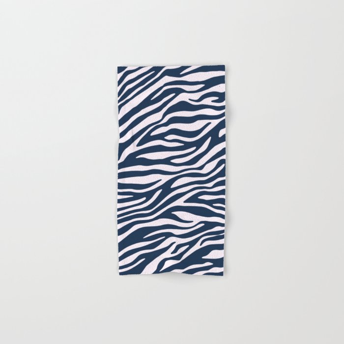 Navy Blue Zebra Animal Print Bath Towel Gallery Image 1