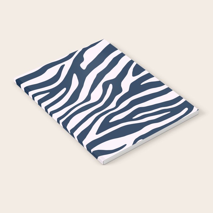 Navy Blue Zebra Animal Print Notebook Gallery Image 2