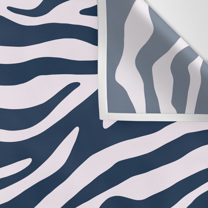 Navy Blue Zebra Animal Print Wall Tapestry Gallery Image 3