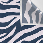 Navy Blue Zebra Animal Print Wall Tapestry Gallery Image 3