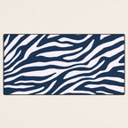 Navy Blue Zebra Animal Print Desk Mat Gallery Image 3