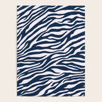 Navy Blue Zebra Animal Print Poster Gallery Image 4