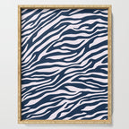 Navy Blue Zebra Animal Print Serving Tray Gallery Image 1