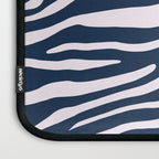 Navy Blue Zebra Animal Print Laptop Sleeve Gallery Image 3